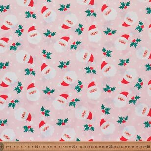 Christmas Basics Santa 112 cm Cotton Fabric Pink 112 cm