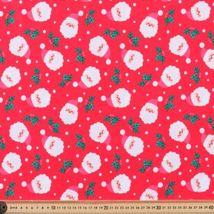 Christmas Basics Santa 112 cm Cotton Fabric Red 112 cm