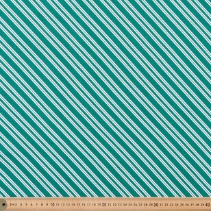 Christmas Basics Stripe 112 cm Cotton Fabric Green 112 cm