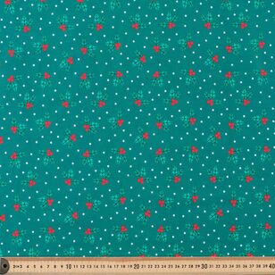 Christmas Basics Holly 112 cm Cotton Fabric Green 112 cm