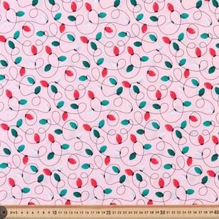 Christmas Basics Lights 112 cm Cotton Fabric Pink 112 cm