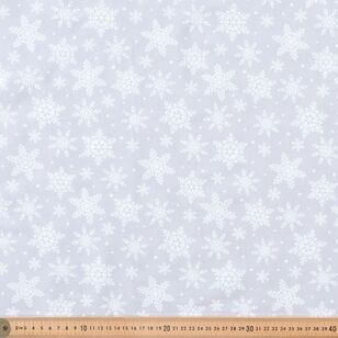 Christmas Basics Snowflakes 112 cm Cotton Fabric Grey 112 cm