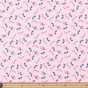 Christmas Basics Candy Cane 112 cm Cotton Fabric Pink 112 cm