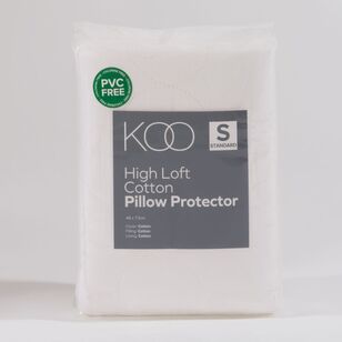 KOO High Loft Cotton Pillow Protector White Standard