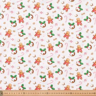 Whimsical Christmas Treats 112 cm Cotton Fabric Bone 112 cm