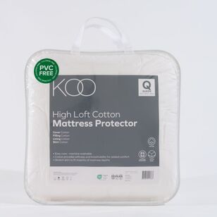 KOO High Loft Cotton Mattress Protector White