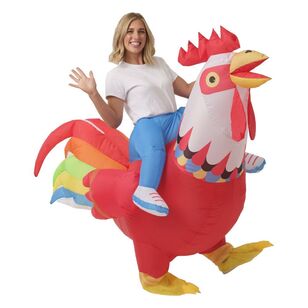 Spartys Inflatable Ride On Rooster Costume Multicoloured