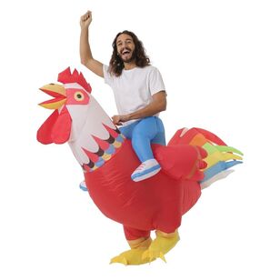 Spartys Inflatable Ride On Rooster Costume Multicoloured