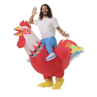 Spartys Inflatable Ride On Rooster Costume Multicoloured