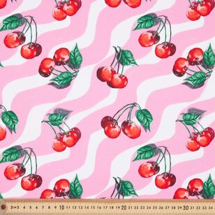 Cherry Swirls 112 cm Cotton Drill Fabric Multicoloured 112 cm