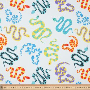 Julias Snakes 112 cm Cotton Drill Fabric Multicoloured 112 cm