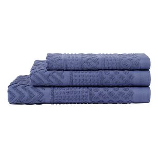 KOO Otto Jacquard 550GSM Towel Collection Blue