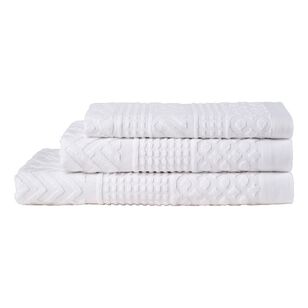 KOO Otto Jacquard 550GSM Towel Collection White