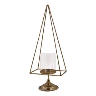 Jolly & Joy Christmas Triangle Pillar Candle Holder Gold 53 x 44 x 42 cm