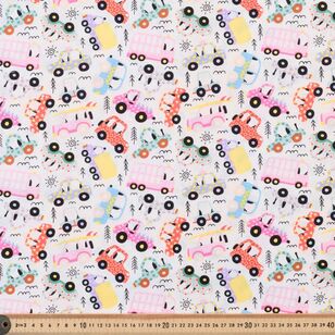 Honk Toot 112 cm Organic Cotton Poplin Fabric Multicoloured 112 cm