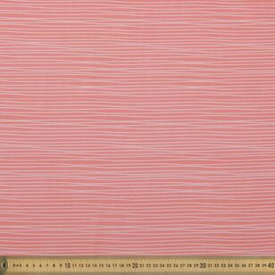 Spots and Stripes Wavey Line 112 cm Cotton Poplin Fabric Pink Icing 112 cm