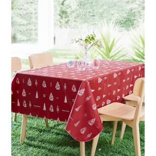 Jolly & Joy Christmas Trees Flannel Back Tablecloth Green 150 x 230 cm