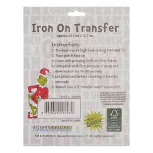 Dr Seuss The Grinch Being Jolly Iron On Transfer Multicoloured