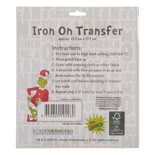 Dr Seuss Don't be a Grinch Iron On Transfer Multicoloured