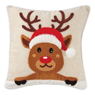 Jolly & Joy Christmas Rudolph Cushion Multicoloured 45 x 45 cm