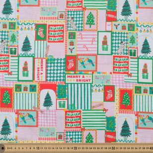 Christmas Patchwork 112 cm Sateen Fabric Multicoloured 112 cm