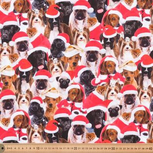 Christmas Pets Digital Dogs 112 cm Cotton Fabric Multicoloured 112 cm