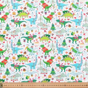 Christmas Roar 112 cm Cotton Fabric Cream 112 cm