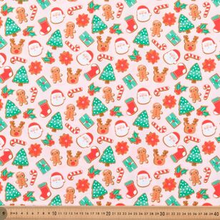 Christmas Gingerbread person 112 cm Cotton Fabric Pink 112 cm