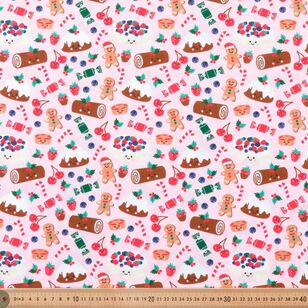 Christmas Desserts 112 cm Cotton Fabric Blush 112 cm