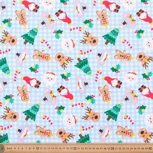 Christmas Cookie Picnic 112 cm Cotton Fabric Blue 112 cm