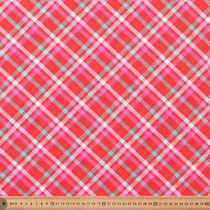 Christmas Plaid 112 cm Glitter Cotton Fabric Red 112 cm