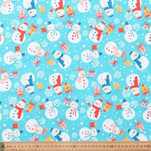 North Pole 112 cm Glitter Cotton Fabric Aqua 112 cm