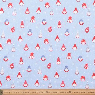 Christmas Gnomes 112 cm Glitter Cotton Fabric Grey 112 cm