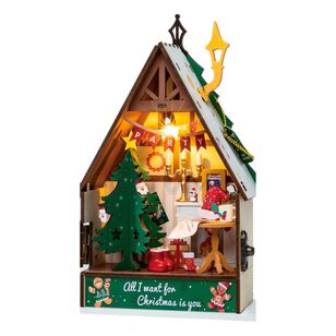 Robotime Rolife Twinkling Christmas Tree House Multicoloured