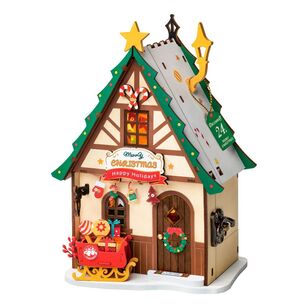 Robotime Rolife Twinkling Christmas Tree House Multicoloured