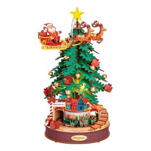 Robotime Rolife Christmas Melody Tree Music Box Kit Multicoloured