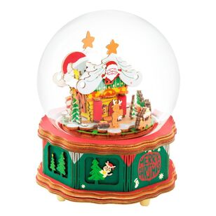 Robotime Rolife Christmas Town Snowglobe Music Box Kit Multicoloured