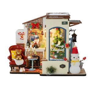 Robotime Mini Christmas Snow House Kit Multicoloured