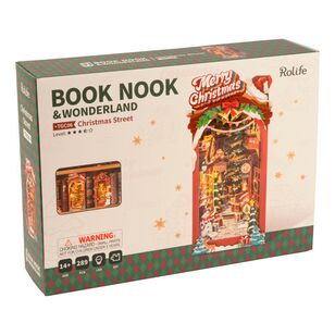 Robotime Rolife Christmas Street Book Nook Kit Multicoloured