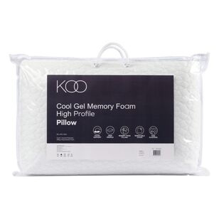 KOO Cool Gel Memory Foam High Profile Pillow White Standard