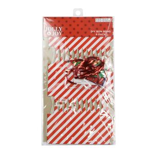 Jolly & Joy DIY Red Striped Bon Bon 6-pack Multicoloured