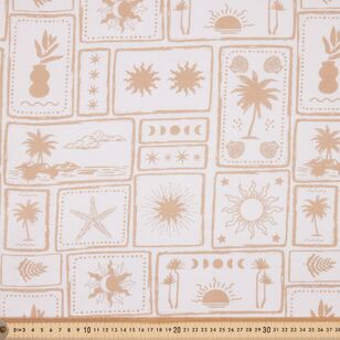 Resort Tile 112 cm Cotton Linen Fabric Sand 112 cm