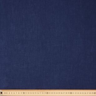 Plain 145 cm Chambray Pure Linen Fabric Royal / Black 145 cm