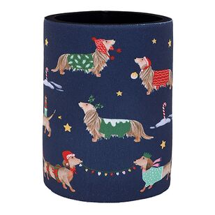 Jolly & Joy Christmas Spotty Sausage Dog Stubby Holder Multicoloured