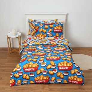 KOO Laura Wayne Chicken Nuggets Quilt Cover Set Blue