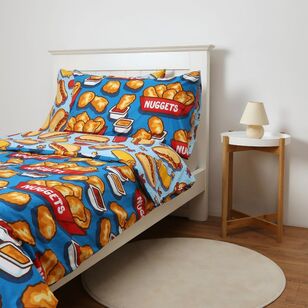 KOO Laura Wayne Chicken Nuggets Quilt Cover Set Blue