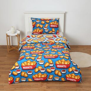 KOO Laura Wayne Chicken Nuggets Quilt Cover Set Blue