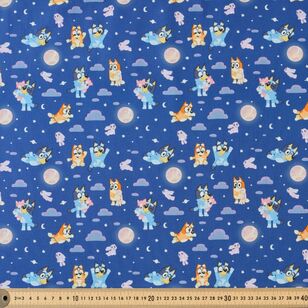 Bluey Sleepy time 112 cm Cotton Fabric Navy 112 cm