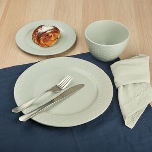 Bread & Butter Matte Honeycomb 12 Piece Dinner Set Duck Egg