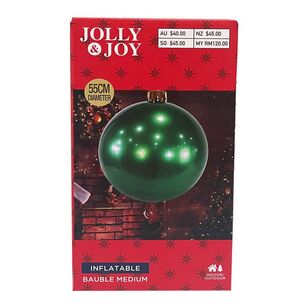 Jolly & Joy Medium Inflatable Christmas Bauble Green